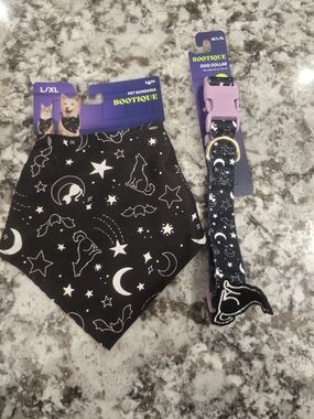 Bootique Black Celestial Pet Bandana & Collar Set